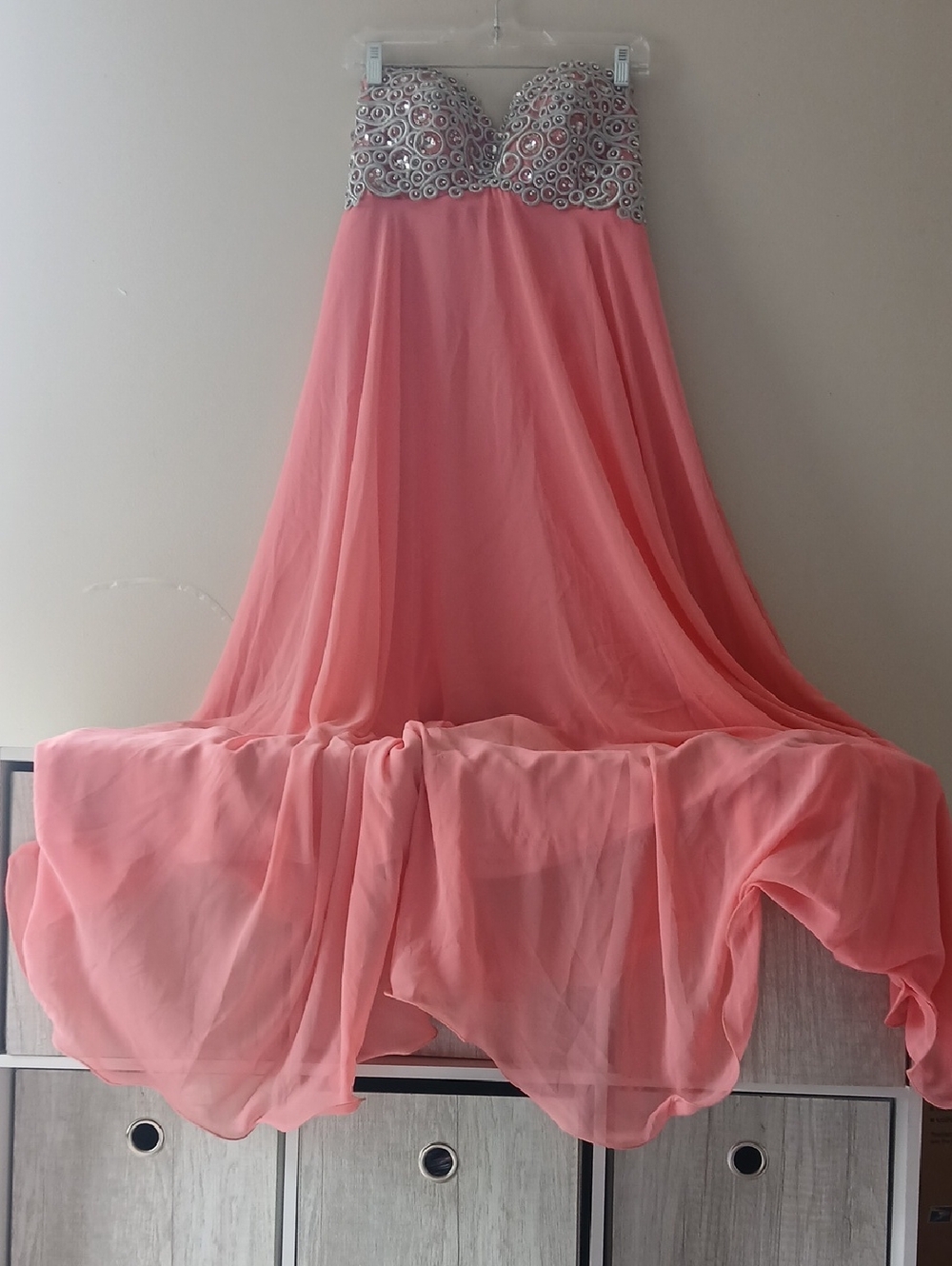 Anny Lee Pink Beaded Strapless Dress